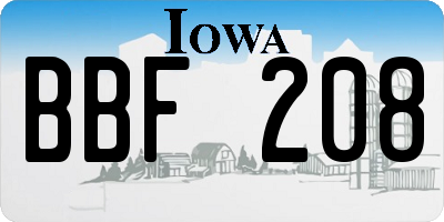 IA license plate BBF208