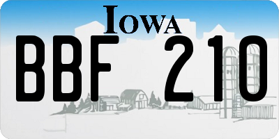 IA license plate BBF210