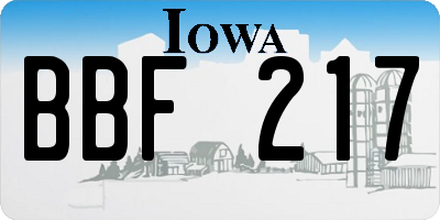 IA license plate BBF217