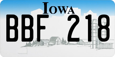 IA license plate BBF218