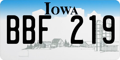 IA license plate BBF219