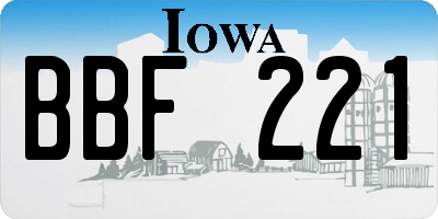 IA license plate BBF221
