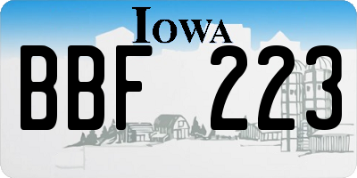 IA license plate BBF223