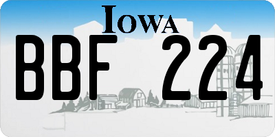 IA license plate BBF224