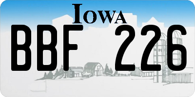 IA license plate BBF226