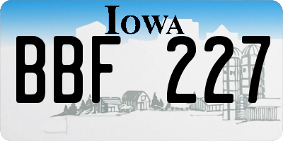 IA license plate BBF227