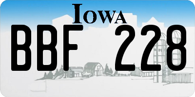 IA license plate BBF228