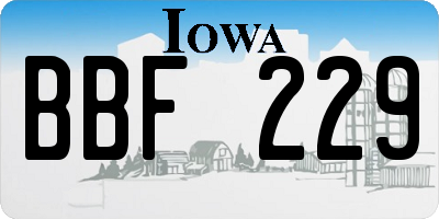 IA license plate BBF229