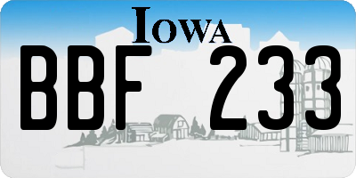 IA license plate BBF233