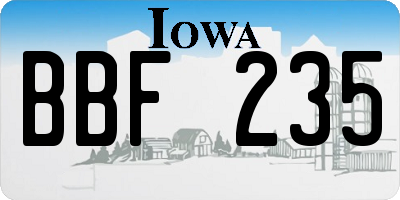 IA license plate BBF235