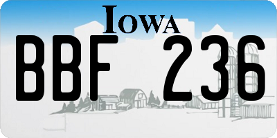 IA license plate BBF236