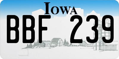 IA license plate BBF239