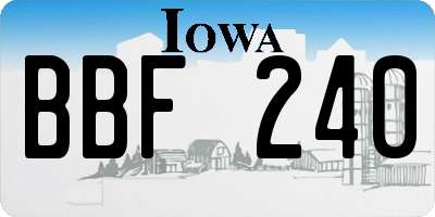IA license plate BBF240