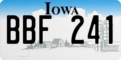 IA license plate BBF241