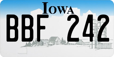 IA license plate BBF242