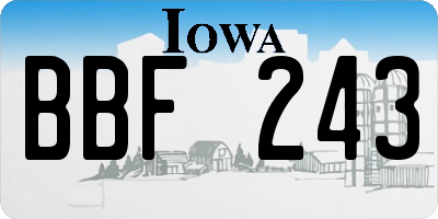 IA license plate BBF243