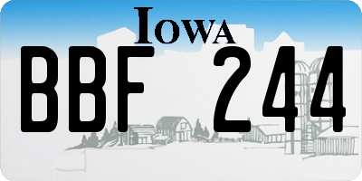 IA license plate BBF244