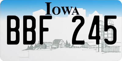 IA license plate BBF245