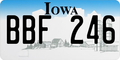 IA license plate BBF246