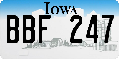 IA license plate BBF247
