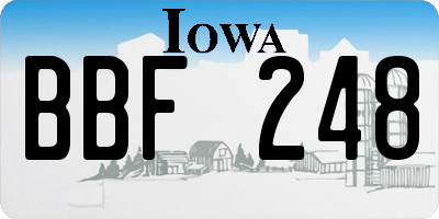IA license plate BBF248