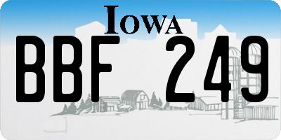 IA license plate BBF249