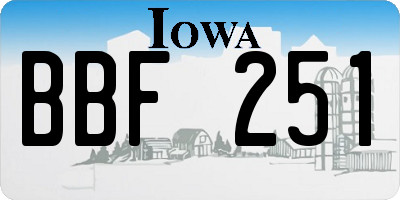 IA license plate BBF251