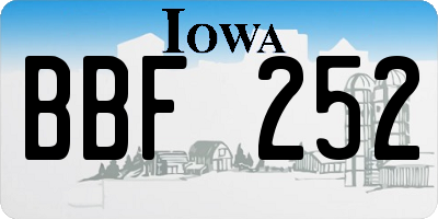 IA license plate BBF252