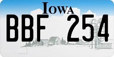 IA license plate BBF254