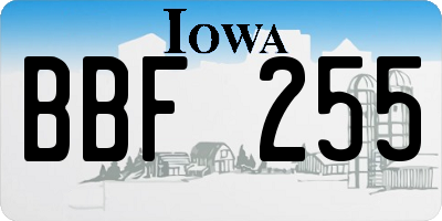 IA license plate BBF255