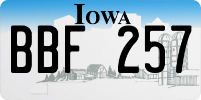 IA license plate BBF257