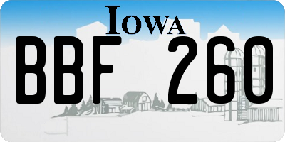 IA license plate BBF260