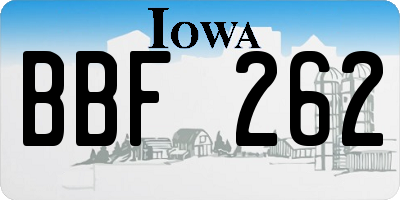IA license plate BBF262