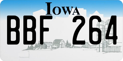 IA license plate BBF264