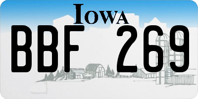 IA license plate BBF269