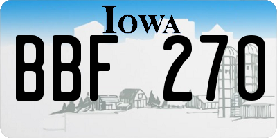 IA license plate BBF270
