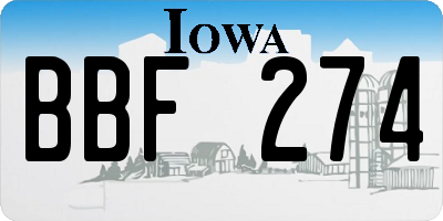 IA license plate BBF274