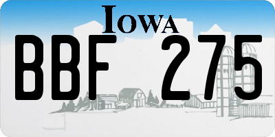 IA license plate BBF275