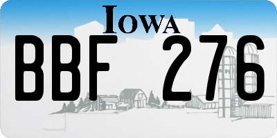 IA license plate BBF276