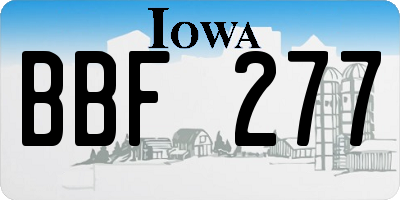 IA license plate BBF277