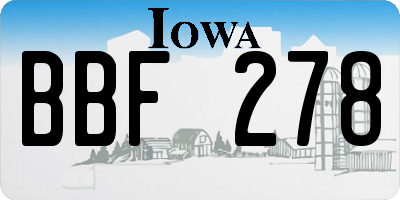 IA license plate BBF278