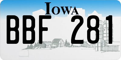 IA license plate BBF281