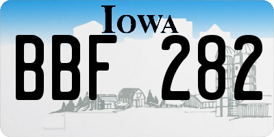 IA license plate BBF282