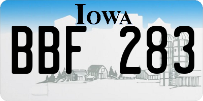 IA license plate BBF283