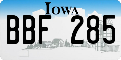 IA license plate BBF285