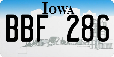 IA license plate BBF286