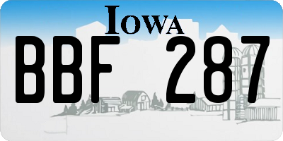 IA license plate BBF287
