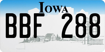 IA license plate BBF288