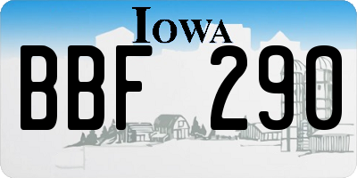 IA license plate BBF290
