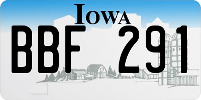 IA license plate BBF291